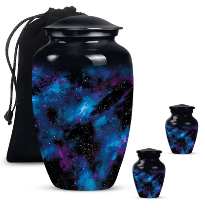 Personalized Galaxy Cremation Urn for Loved One - 10-inch, 200 cu in - Yatskia