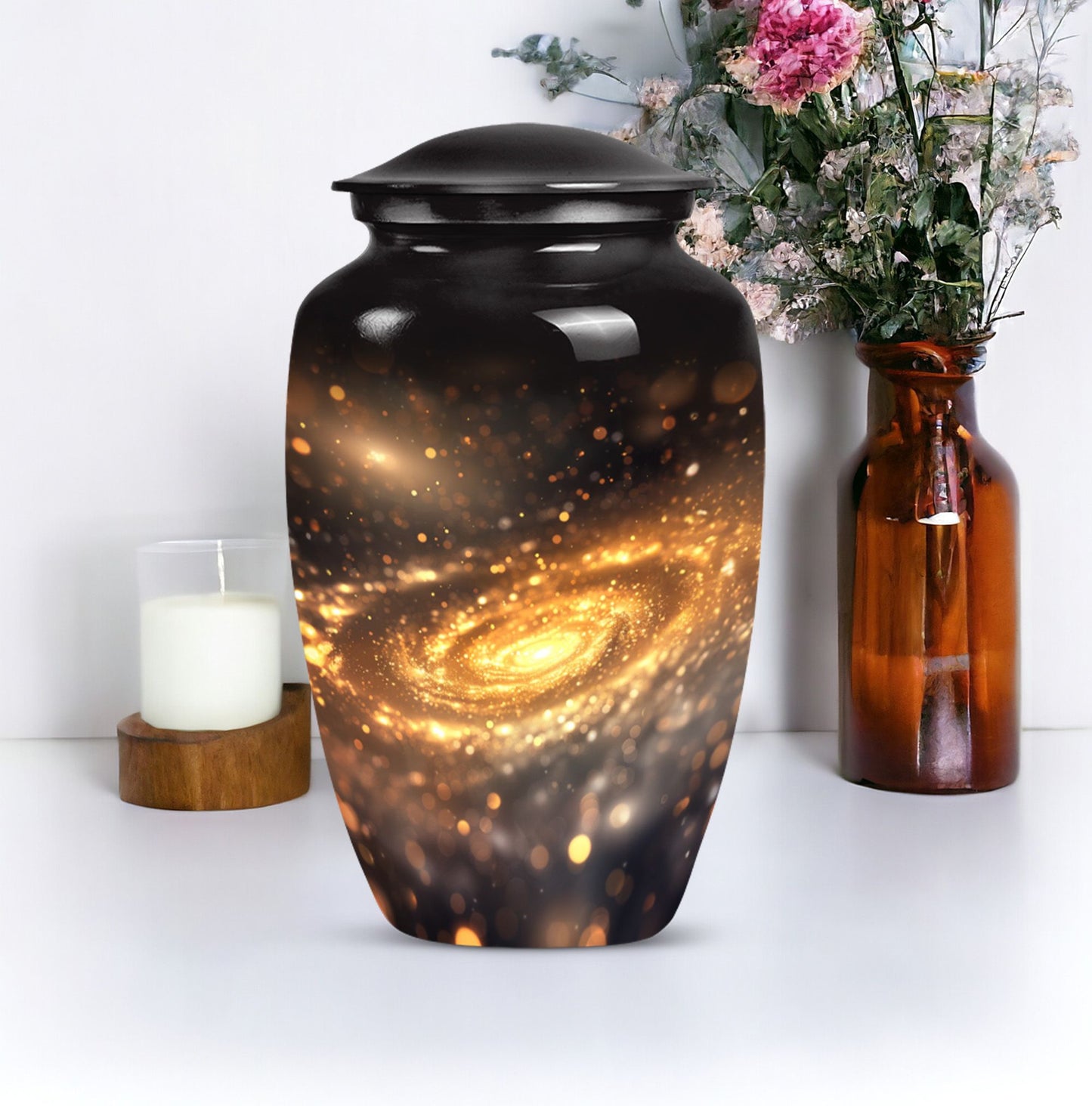 10 inch classic galaxy urn in purple meadow 