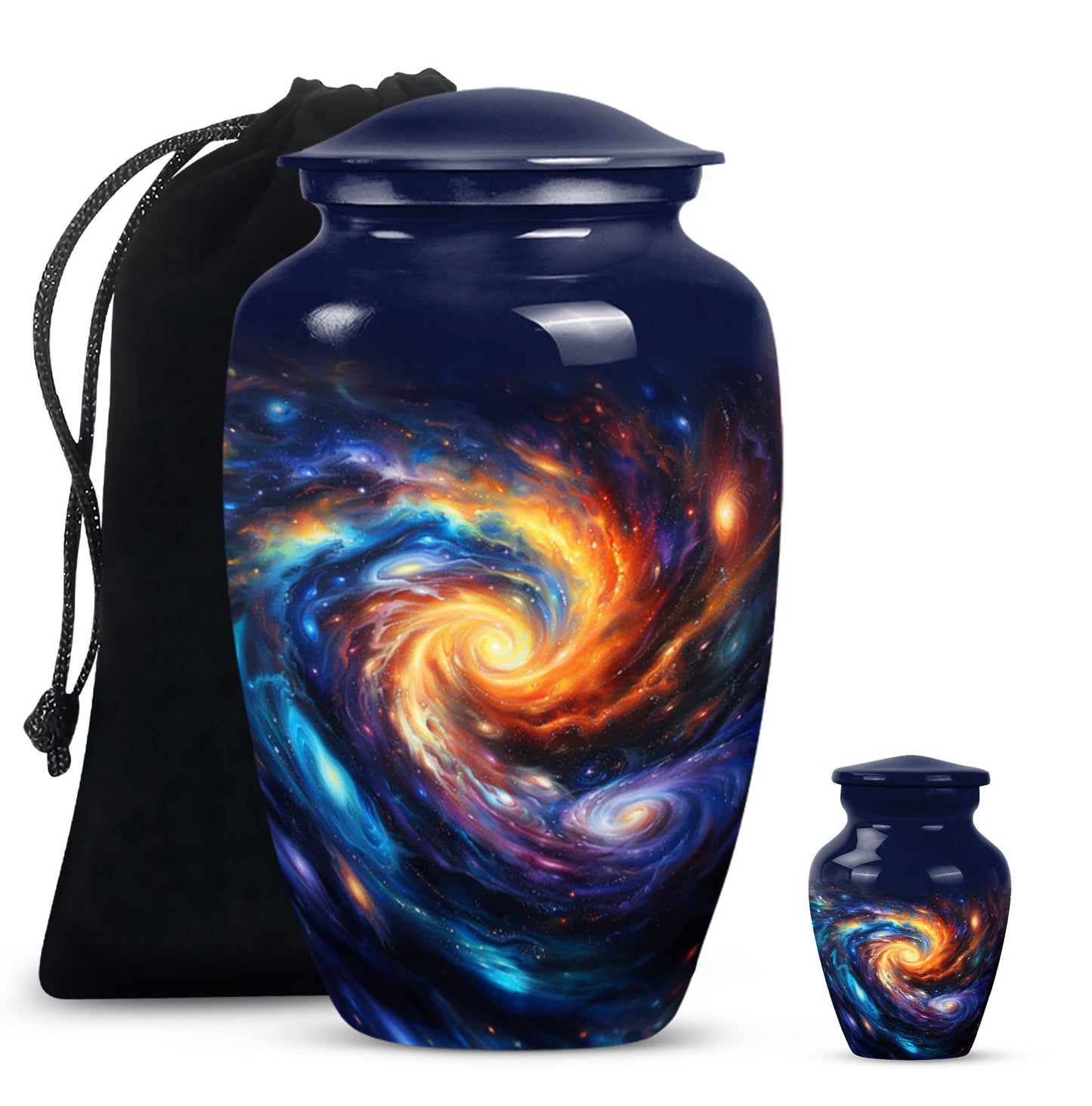 Personalized Galaxy Keepsake Urn for Loved One - 10-inch, 200 cu in - Yatskia