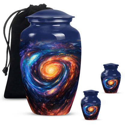 Galaxy Theme Large Urn With 2 Keepsake Urn
