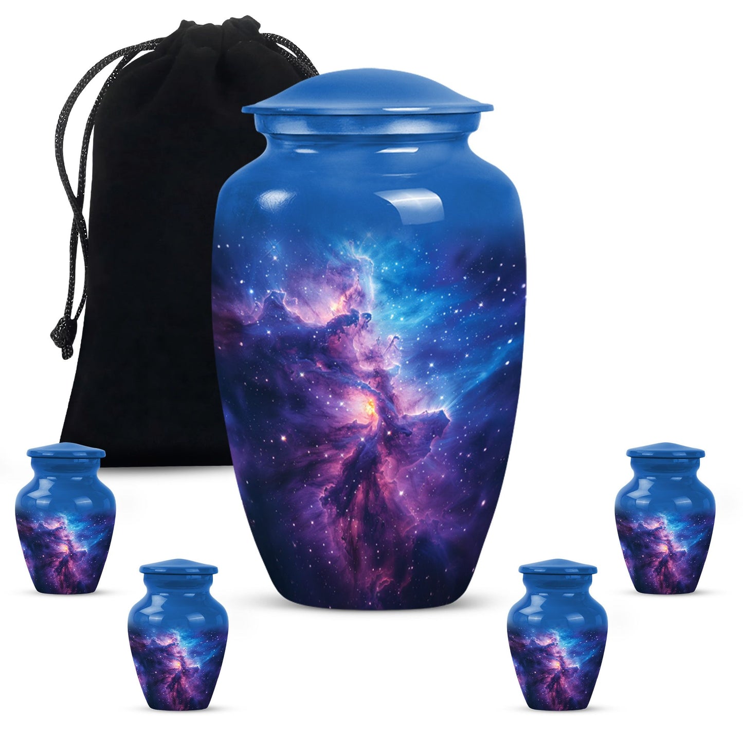 Galaxy Theme Large Urn With 4 Keepsake Urn