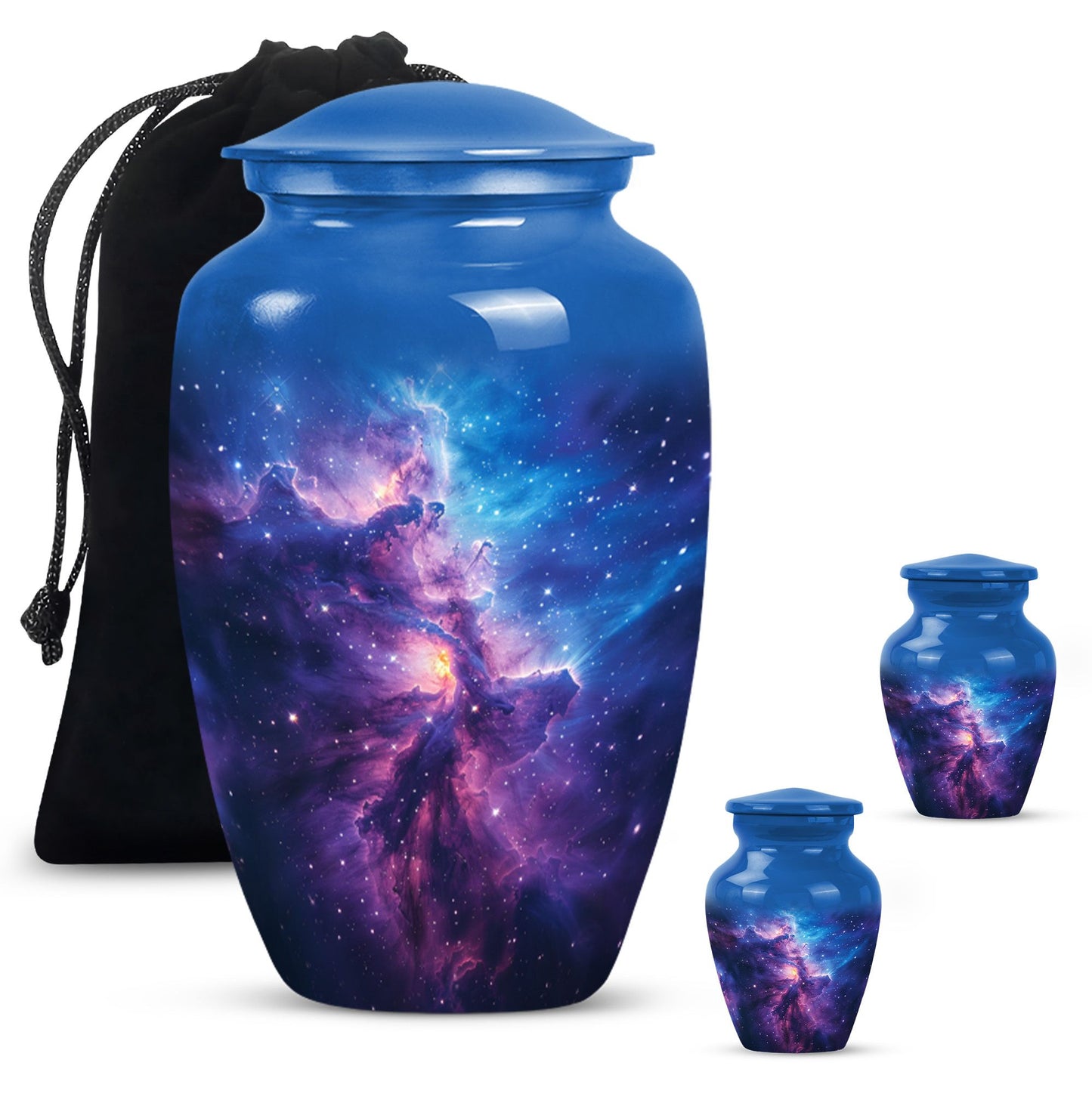 Galaxy Theme Large Urn With 2 Keepsake Urn