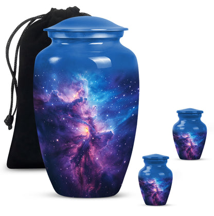 Galaxy Theme Large Urn With 2 Keepsake Urn