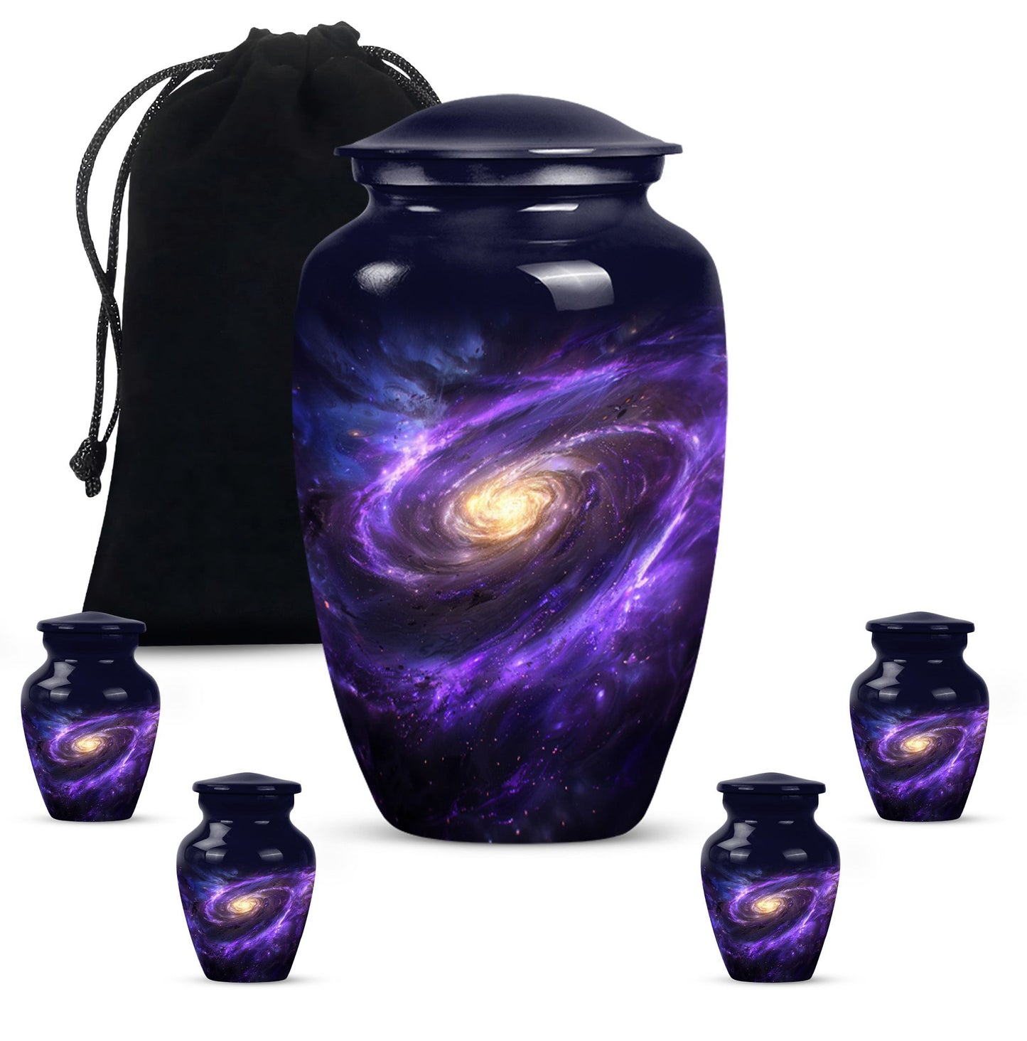 Galaxy Theme Large Urn With 4 Keepsake Urn