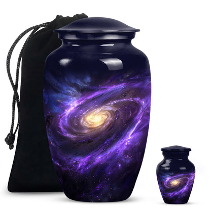 Galaxy Theme Large Urn With 1 Keepsake Urn