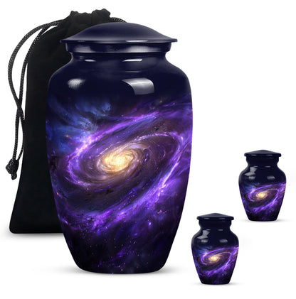 Galaxy Theme Large Urn With 2 Keepsake Urn