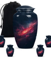 Galaxy Theme Large Urn With 4 Keepsake Urn