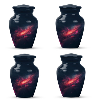 Classic galaxy urn for human ashes, Purple Meadow theme.