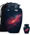 Galaxy Theme Large Urn With 1 Keepsake Urn