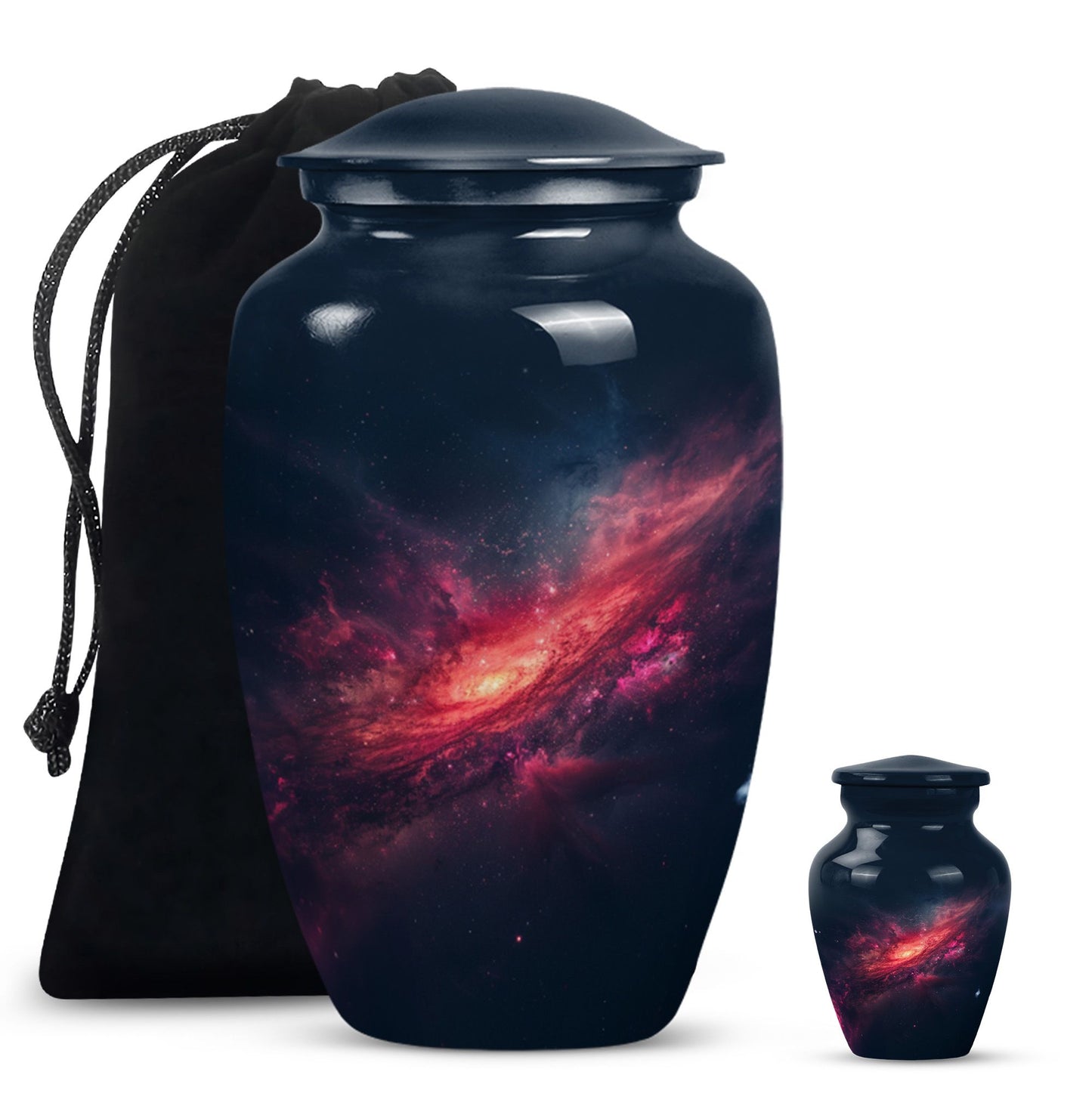 Galaxy Theme Large Urn With 1 Keepsake Urn