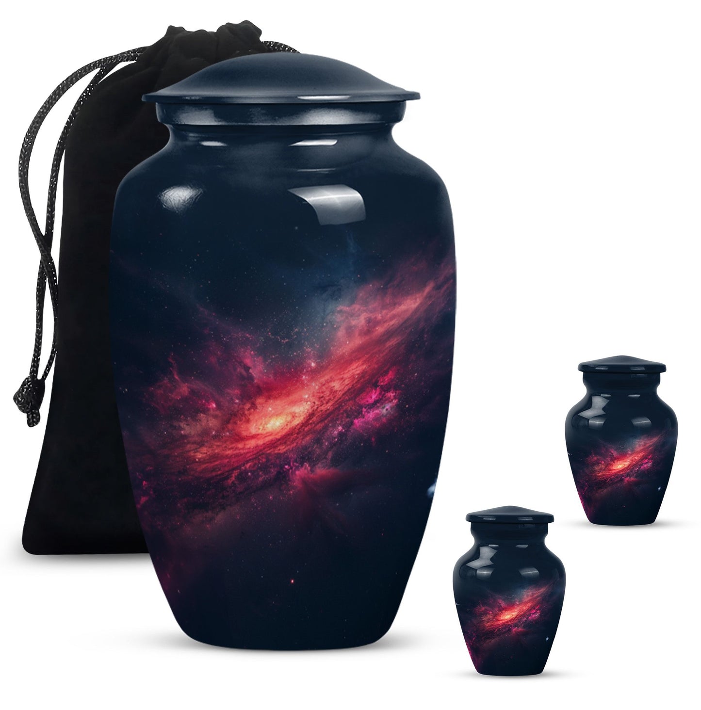Galaxy Theme Large Urn With 2 Keepsake Urn