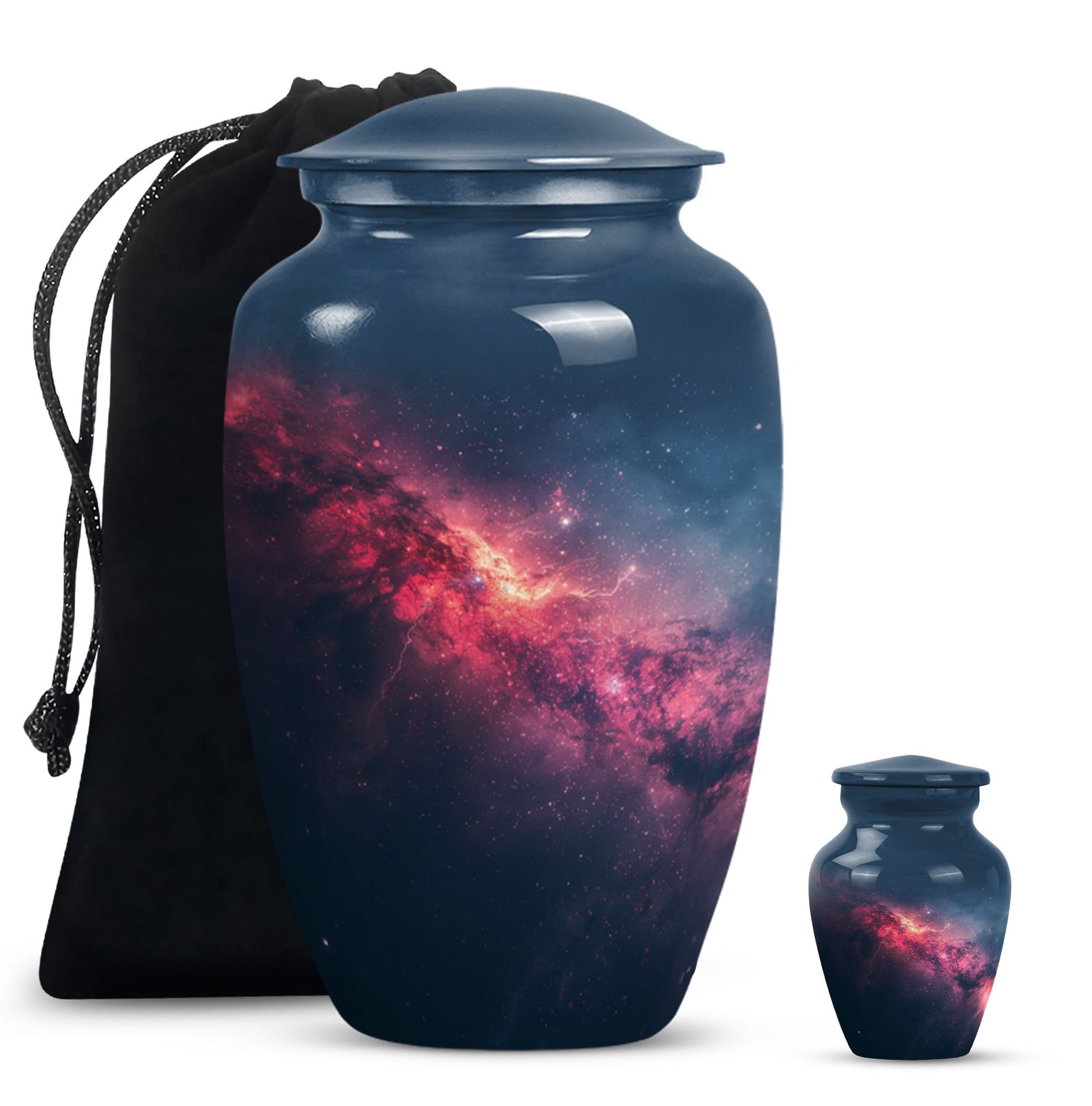 Galaxy Theme Large Urn With 1 Keepsake Urn