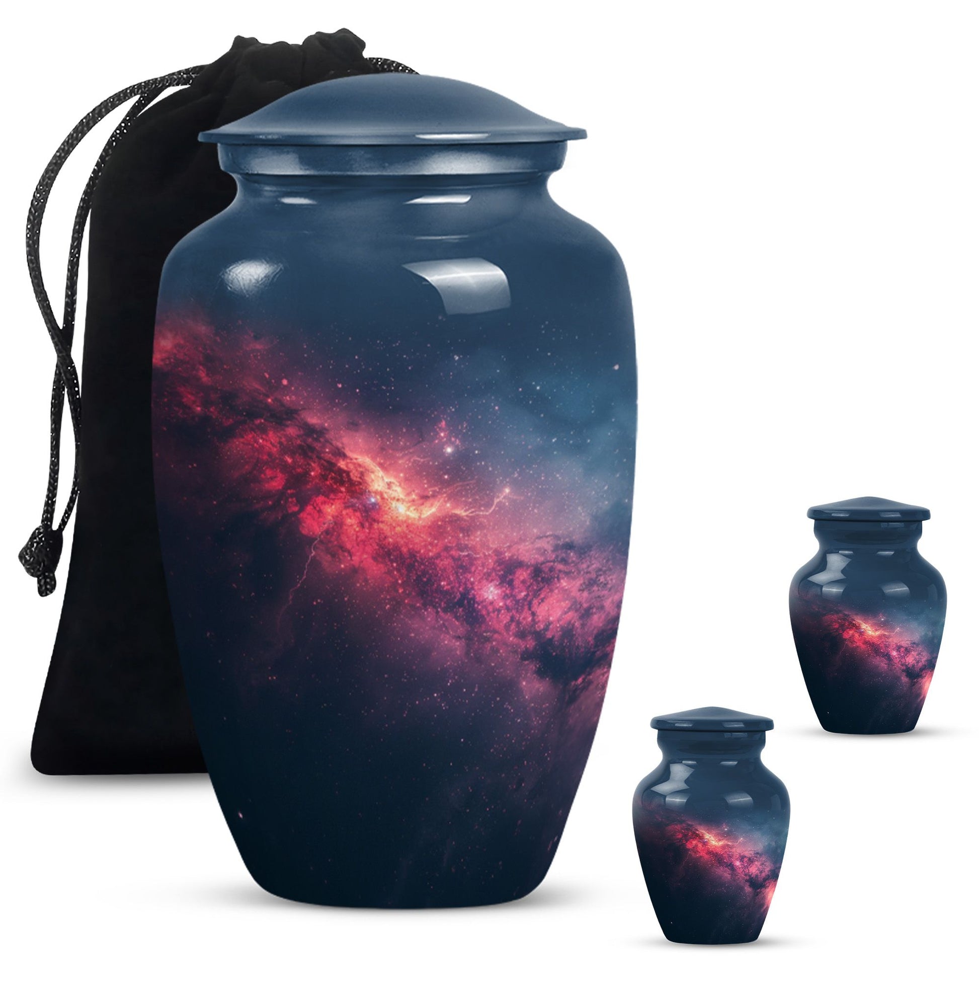 Galaxy Theme Large Urn With 2 Keepsake Urn