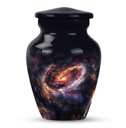 Classic 10-inch Glaaxy Urn in Purple Meadow Theme.