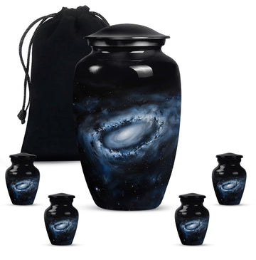 10 inch large Urn with 4 Keepsake 3 Inch Urns