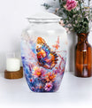 Purple Meadow themed classic butterfly urn for cremation
