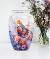 Purple Meadow themed classic butterfly urn for cremation