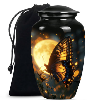 Classic 10 inch butterfly urn in Purple Meadow theme.