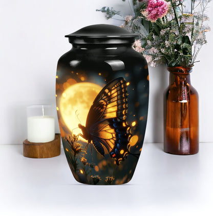 Classic 10 inch butterfly urn in Purple Meadow theme.