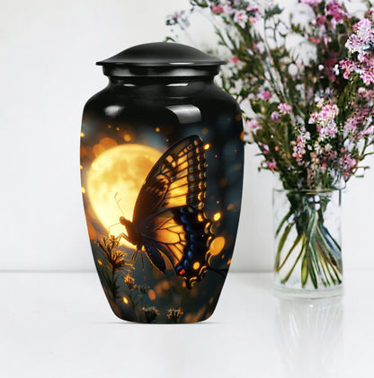 Classic 10 inch butterfly urn in Purple Meadow theme.
