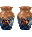 10-inch classic butterfly urn in purple meadow theme.