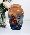 10-inch classic butterfly urn in purple meadow theme.