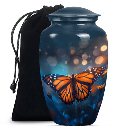 10-inch classic butterfly urn with wolf 
