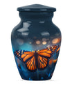 10-inch classic butterfly urn with wolf 