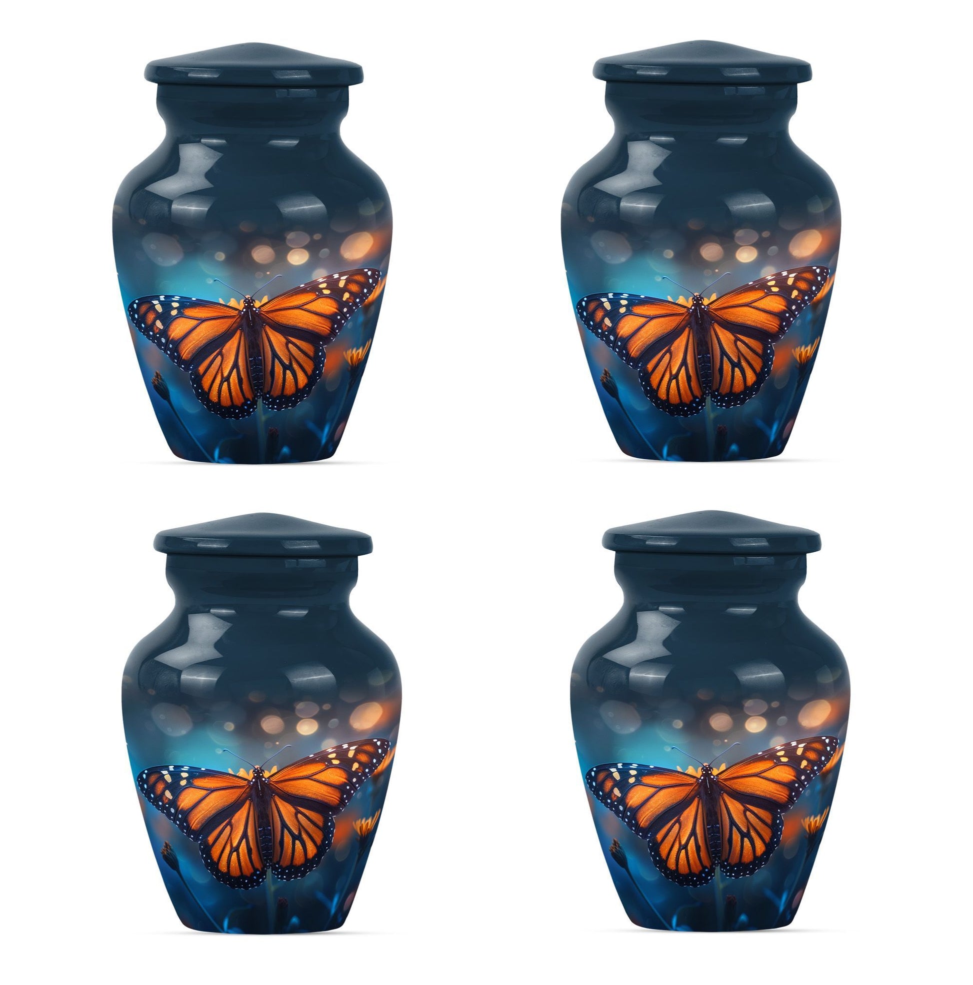 10-inch classic butterfly urn with wolf 