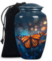 10-inch classic butterfly urn with wolf 