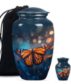 10-inch classic butterfly urn with wolf 