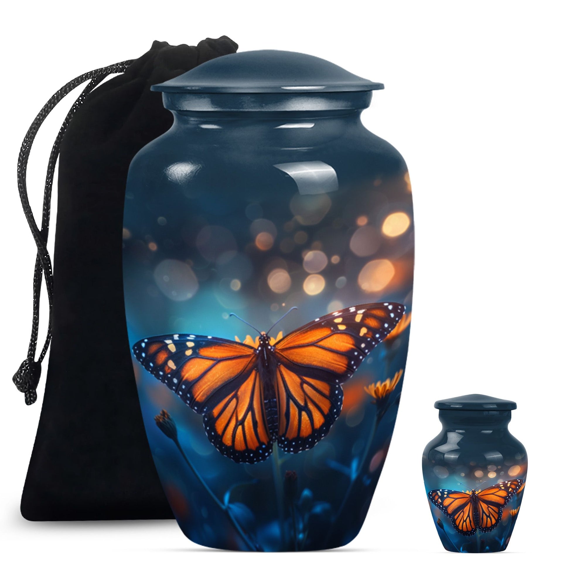 10-inch classic butterfly urn with wolf 