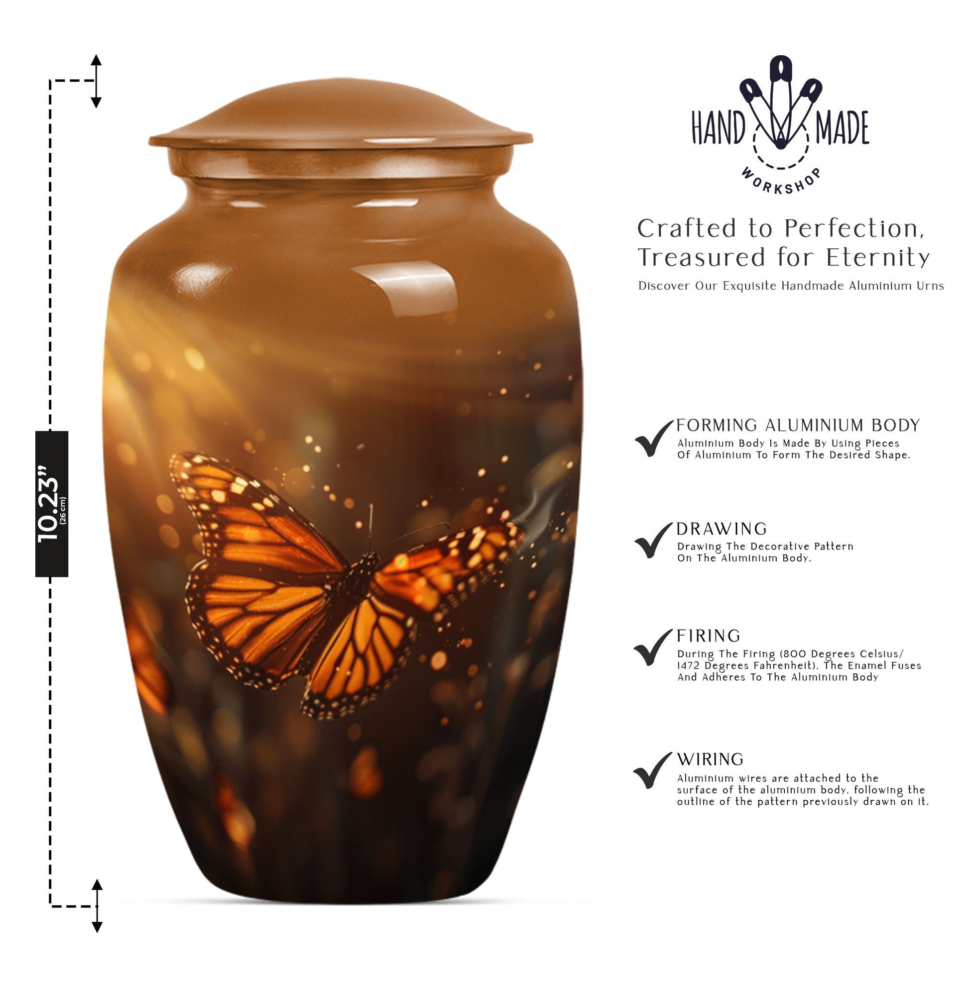 butterfly burial large urn
