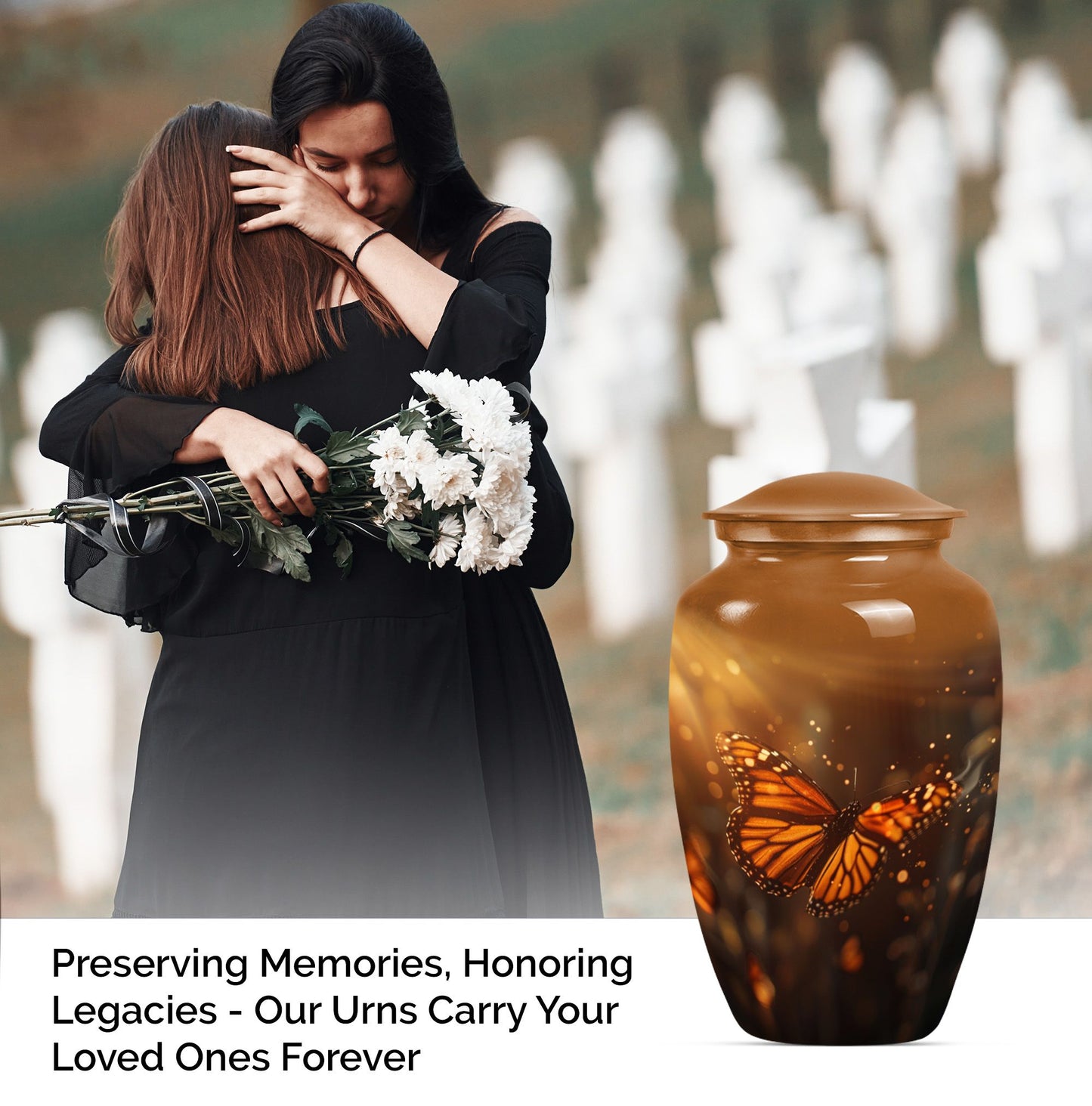 butterfly burial large urn