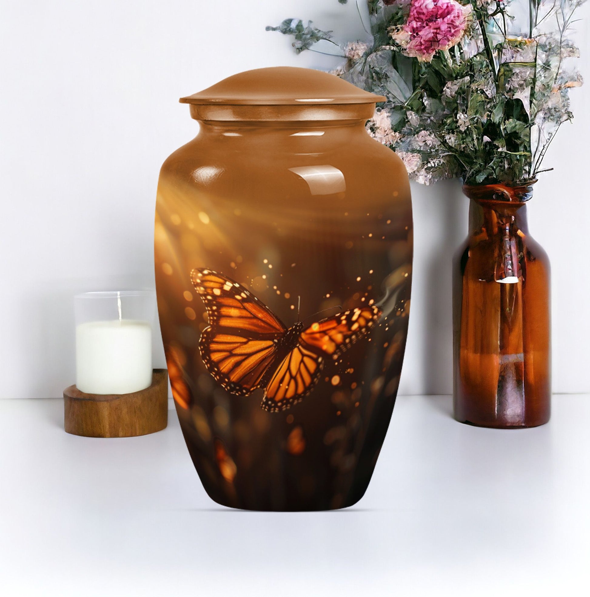 butterfly burial large urn