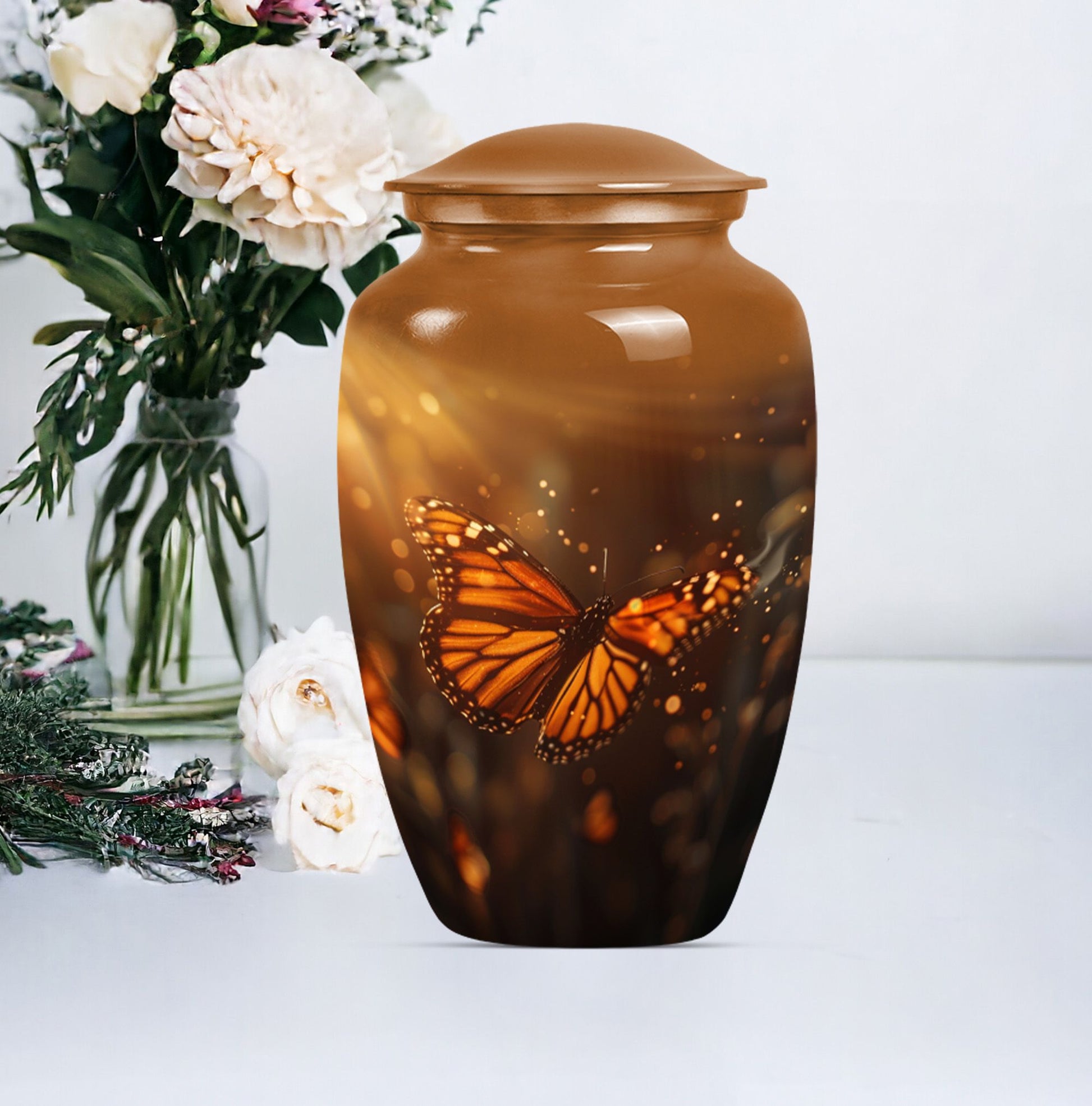 butterfly burial large urn