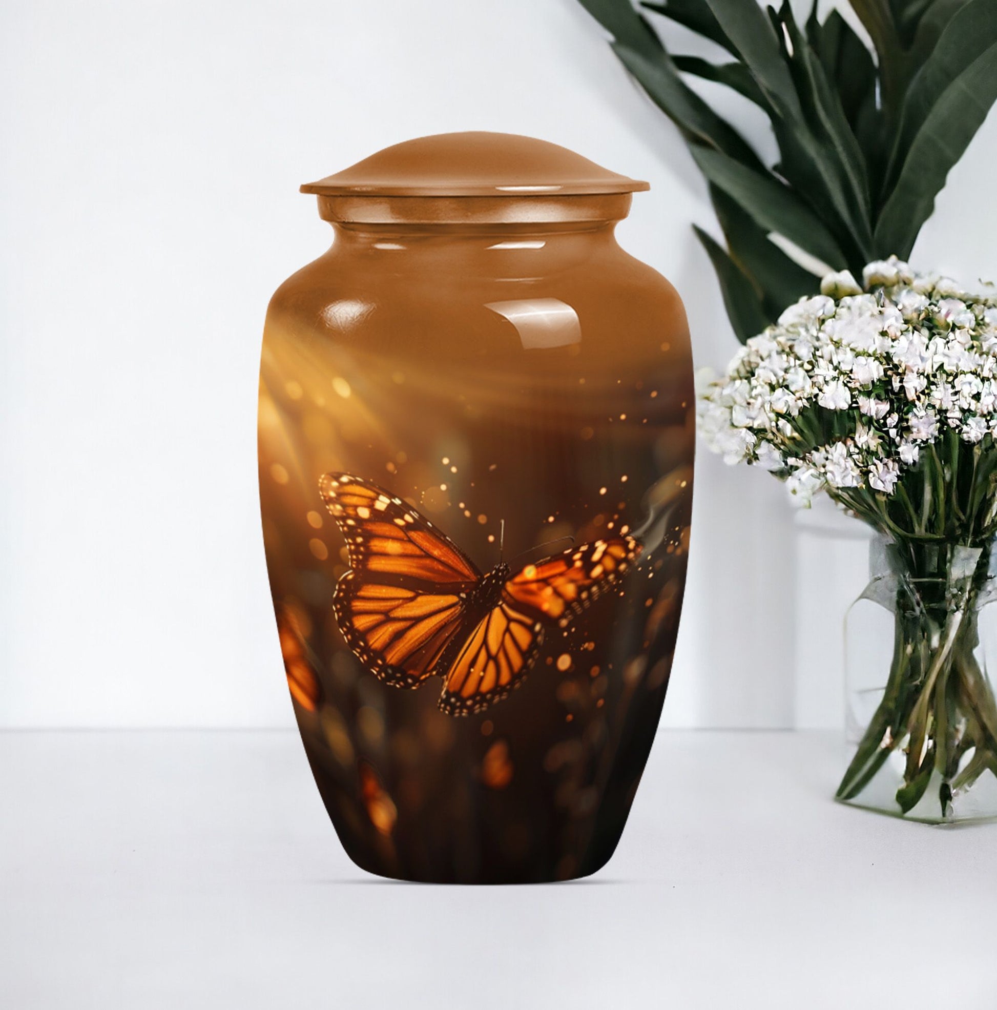butterfly burial large urn