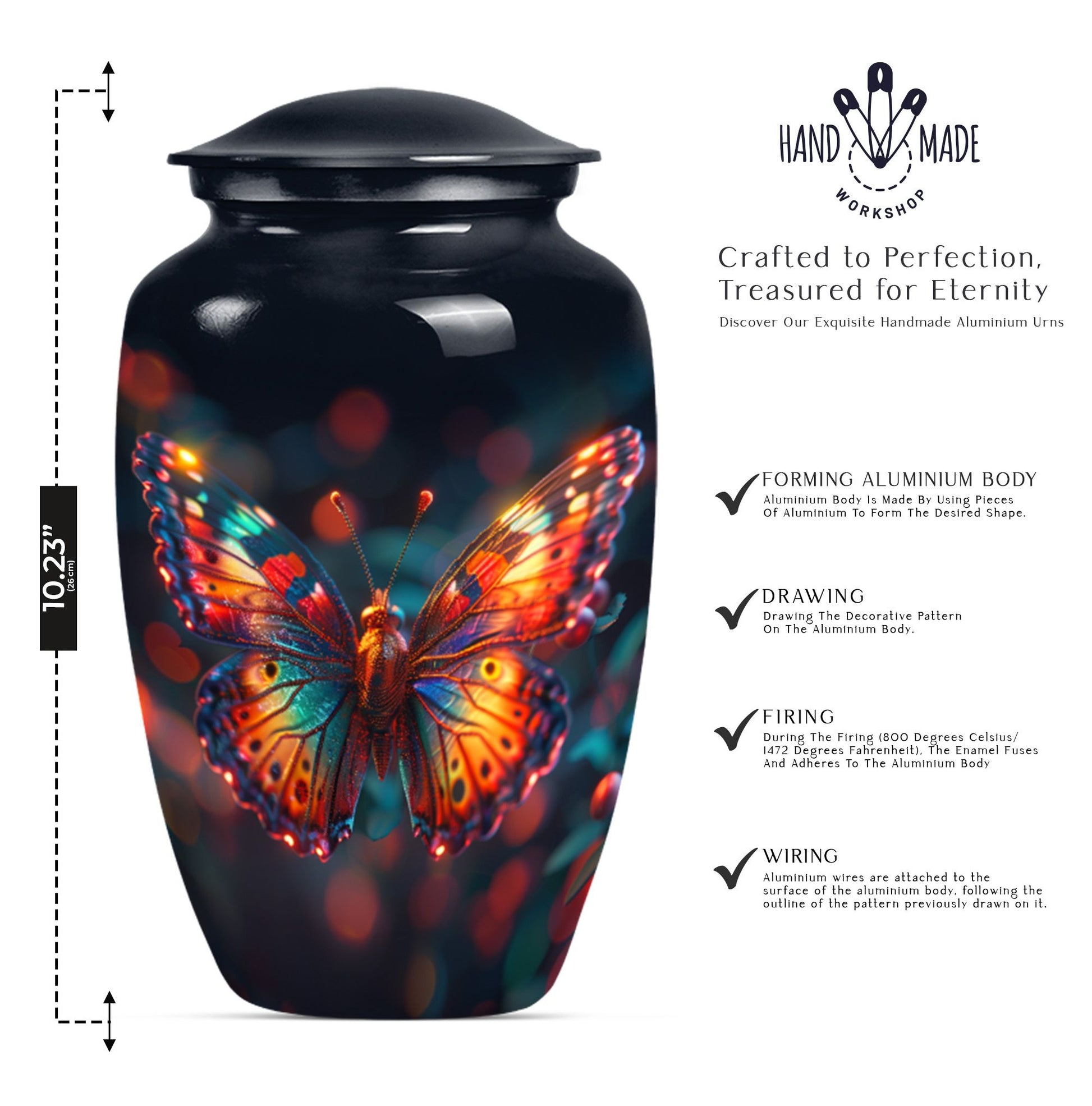 butterfly urn for adult female ashes.