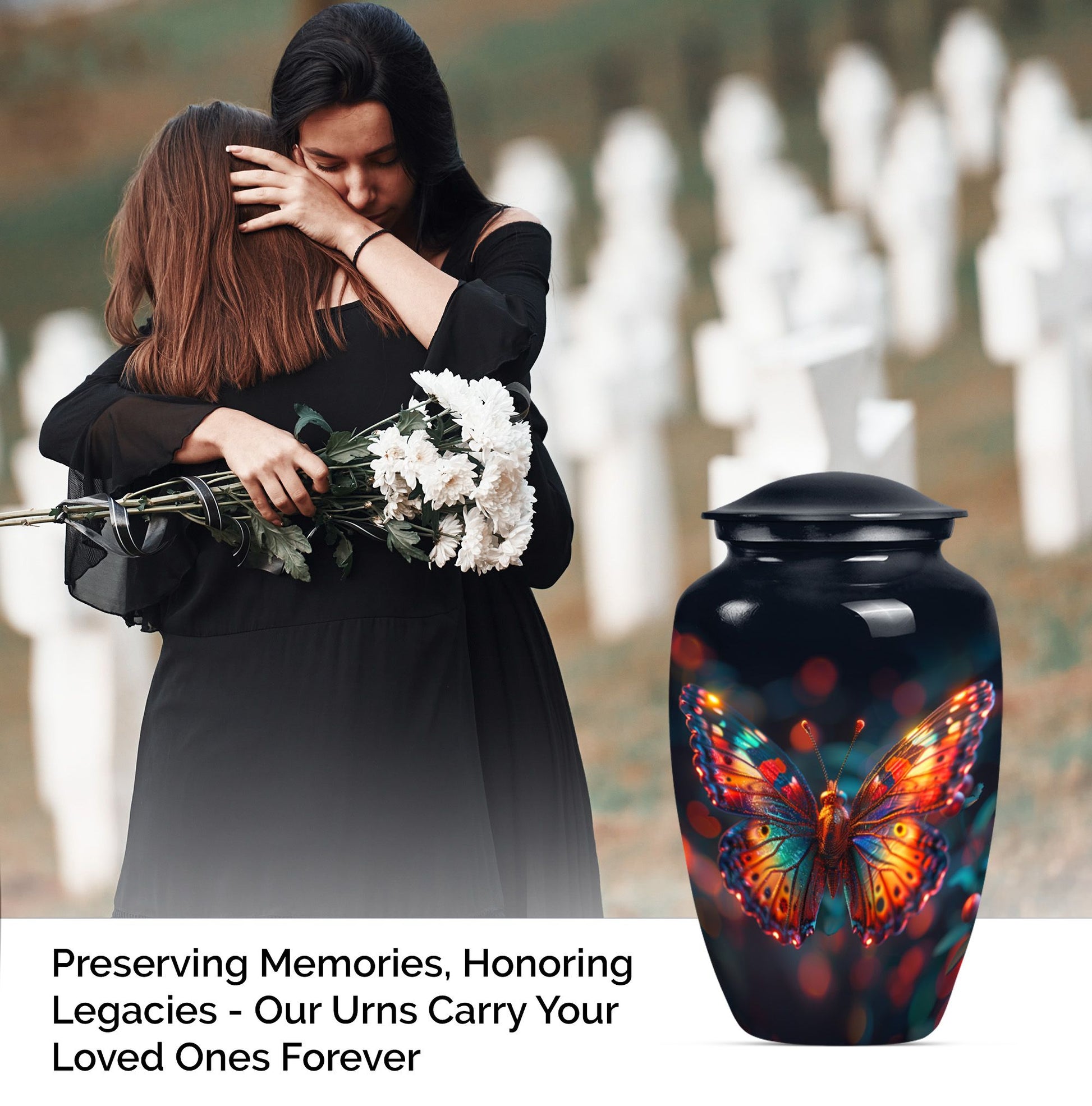 butterfly urn for adult female ashes.