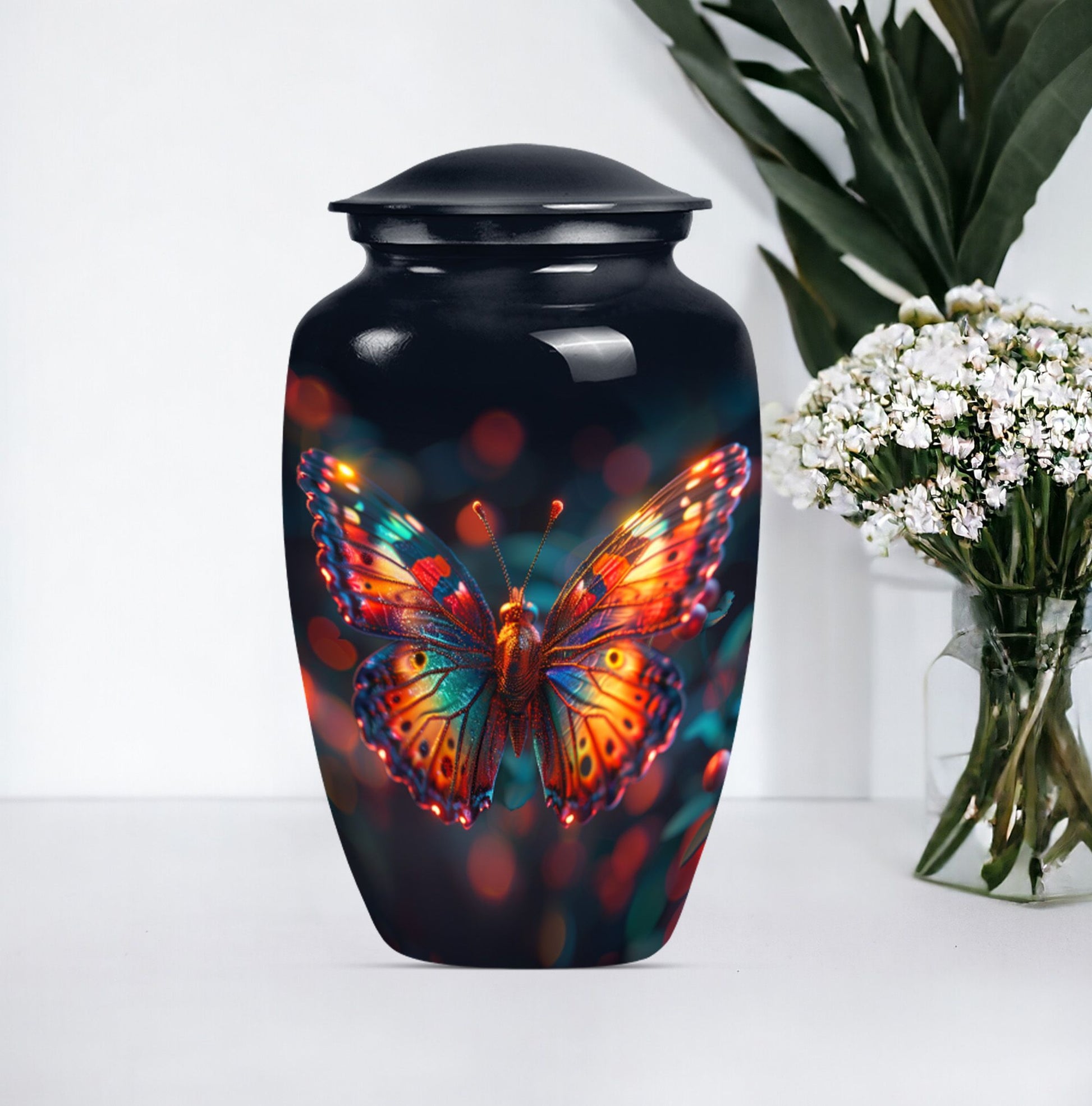 butterfly urn for adult female ashes.