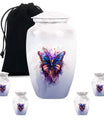 10-inch butterfly urn featuring a howling wolf theme
