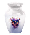10-inch butterfly urn featuring a howling wolf theme