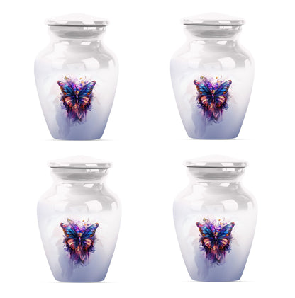 10-inch butterfly urn featuring a howling wolf theme