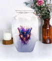 10-inch butterfly urn featuring a howling wolf theme
