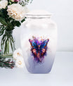 10-inch butterfly urn featuring a howling wolf theme
