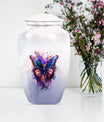 10-inch butterfly urn featuring a howling wolf theme