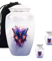 10-inch butterfly urn featuring a howling wolf theme