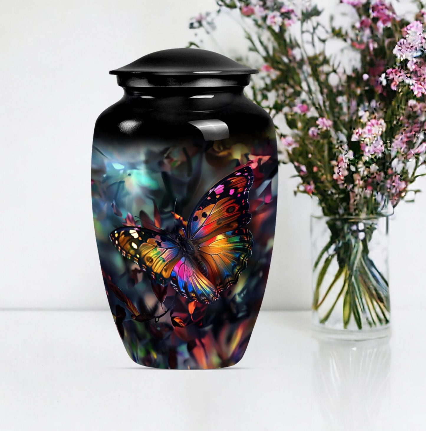 urn with wolf howling 