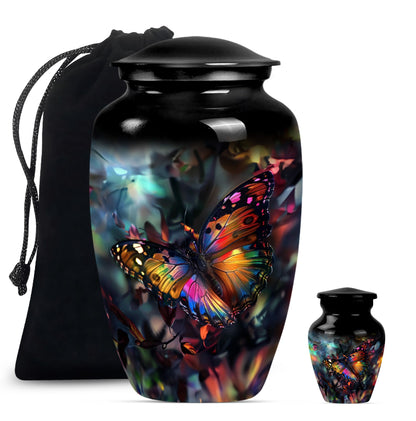 urn with wolf howling 
