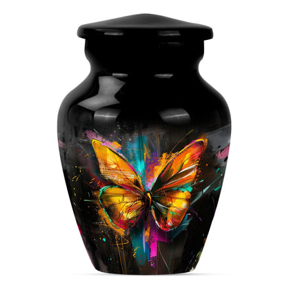 Elegant 10-inch butterfly-themed urn for adult female ashes.